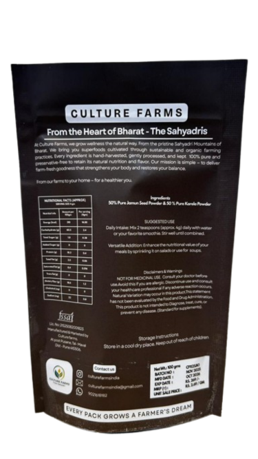 Culture Farms Natural Jamunseeds & karela Powder